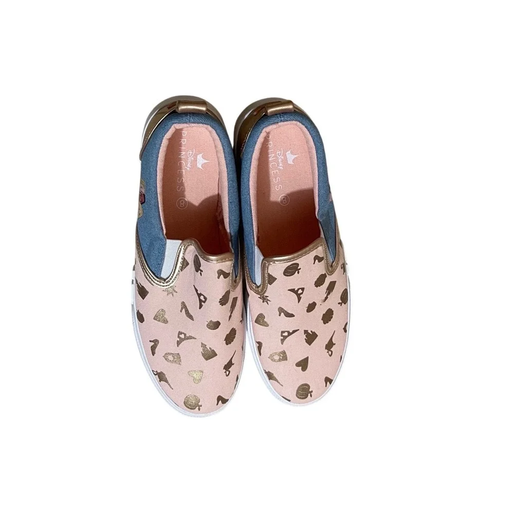 Disney Princess Ground Up Slip On Sneakers Womens Cinderella Pink Blue Size‎ 8